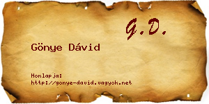 Gönye Dávid névjegykártya